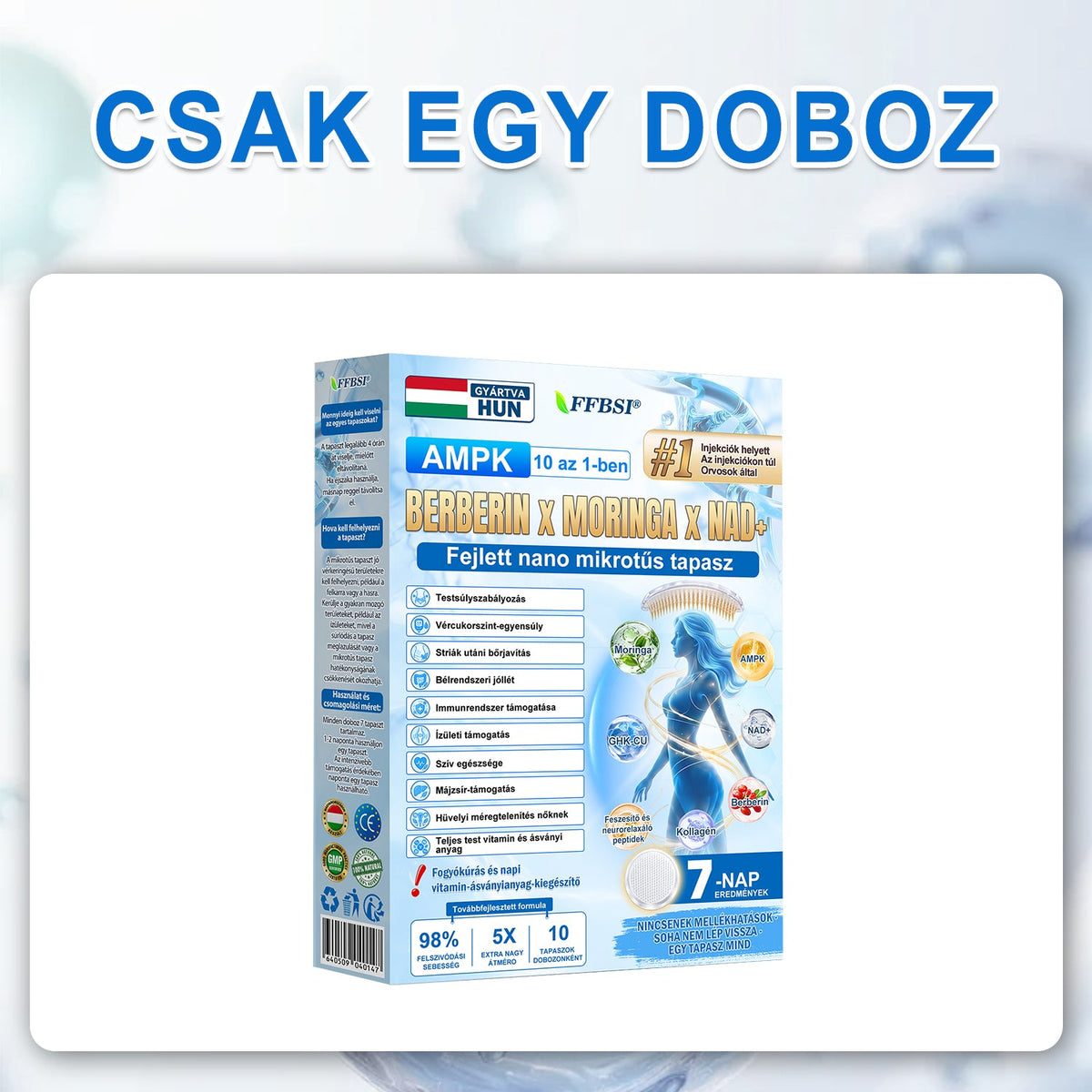 FFBSI® Nano mikrotűs karcsúsító tapasz (Naponta egyszer már 28 napon belül látható változások láthatók) Alkalmas: elhízás kezelésére, szív- és érrendszeri egészségre, cukorbetegség kezelésére, alvási apnoéra és bélrendszeri problémákra🔥