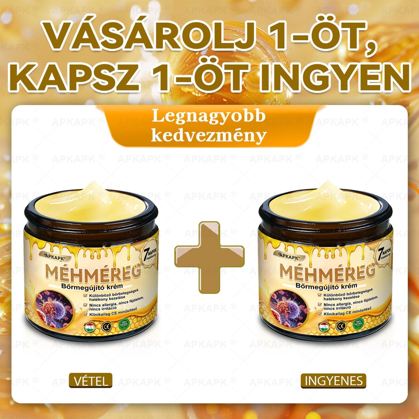 🔥 APKAPK® Méhméreg Bőr Helyreállító Krém 🔥 Magyar fejlesztés, magyarországi gyártás és szállítás
