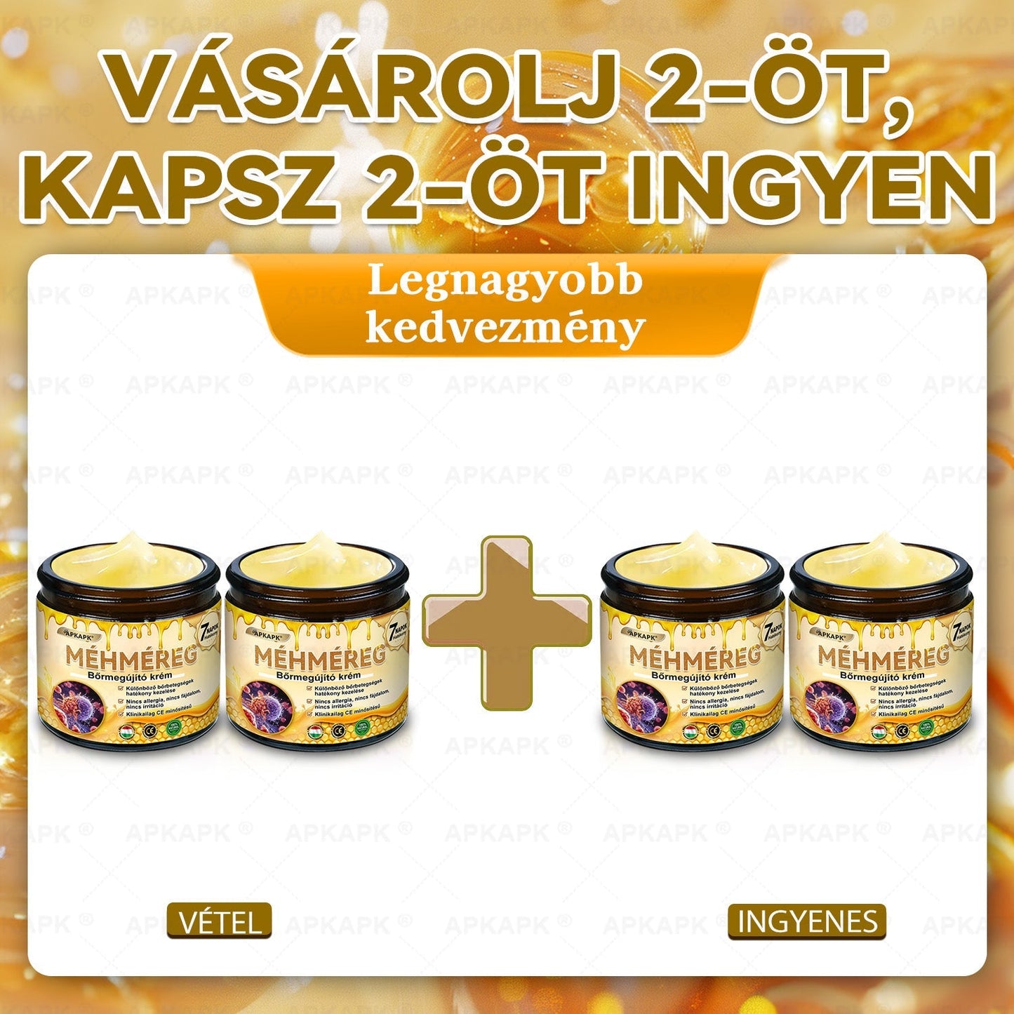 🔥 APKAPK® Méhméreg Bőr Helyreállító Krém 🔥 Magyar fejlesztés, magyarországi gyártás és szállítás