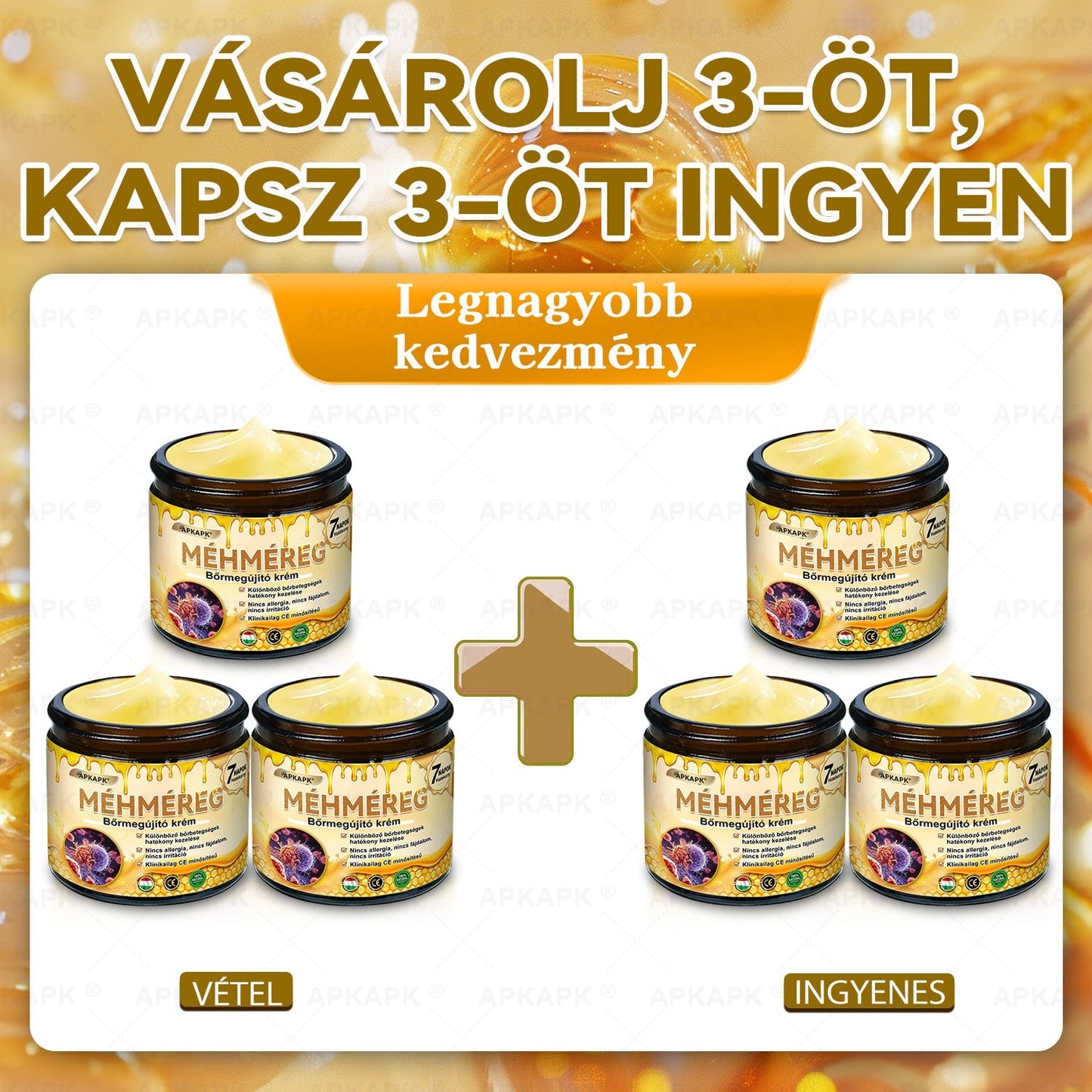 🔥 APKAPK® Méhméreg Bőr Helyreállító Krém 🔥 Magyar fejlesztés, magyarországi gyártás és szállítás